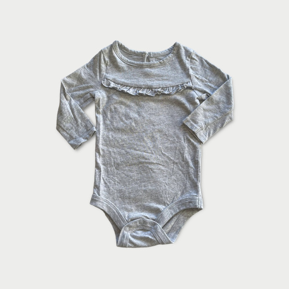 Infant Baby Sparkle Bodysuits Set of 3 6–12M Long Sleeve Ruffle Detail - Picture 4 of 9